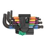 Set chei imbus scurte multicolore cu bila, WERA Hex-Plus, 9 piese