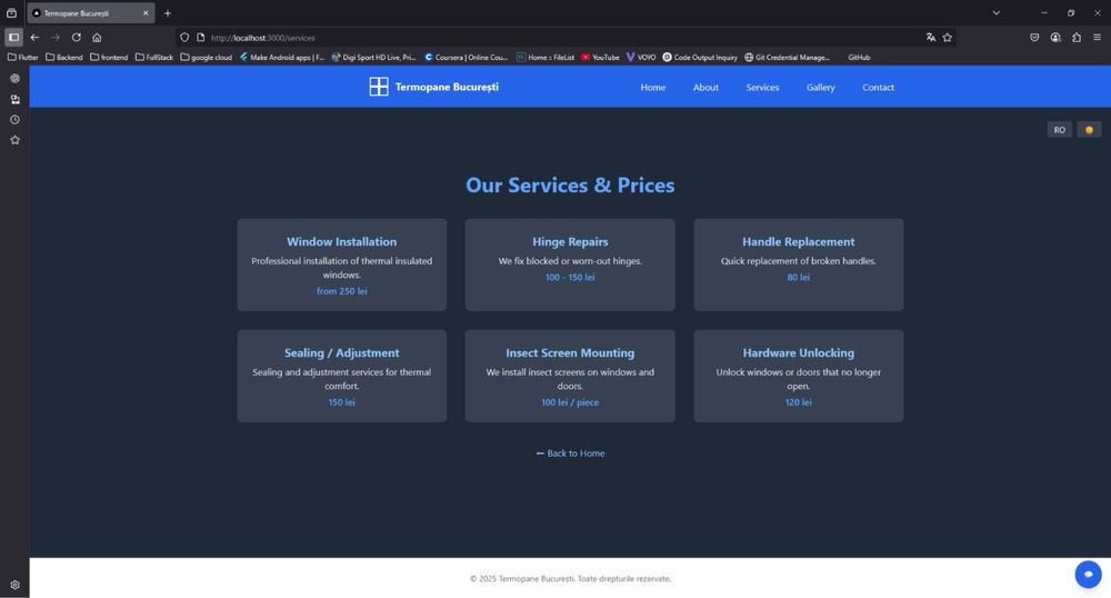 Website de prezentare “Termopane Bucuresti”