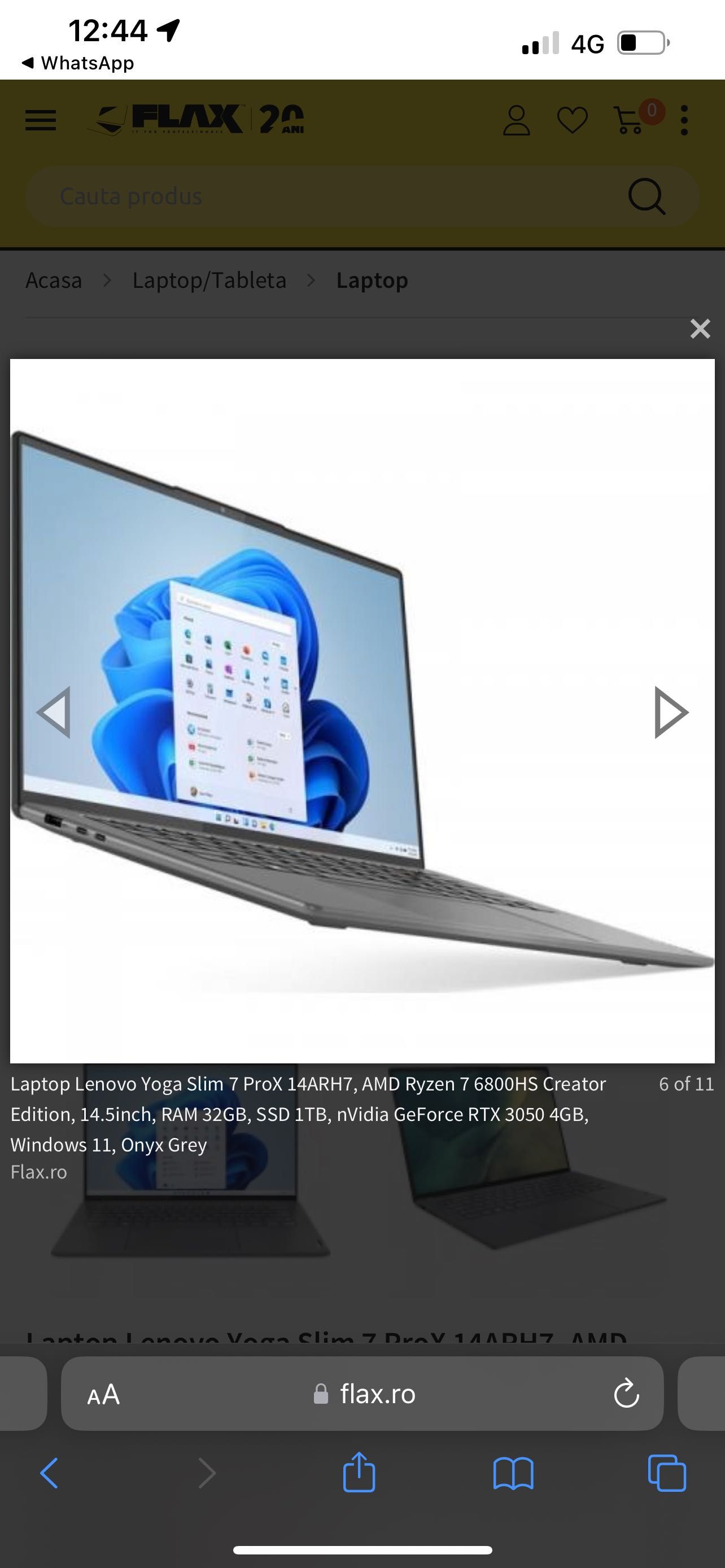 Laptop ultraportabil Lenovo Yoga Slim ProX RAM: 32GB, Storage: 1TB SSD