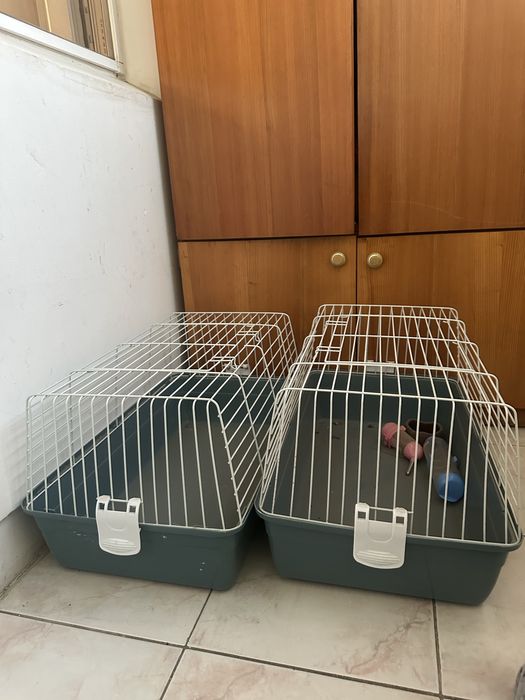 Клетка для кроликов / грызунов + поилка, миски, декор