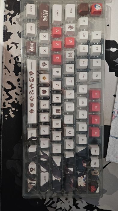 Keycaps pentru tastatura mecanica cu Hu Tao din Genshin Impact