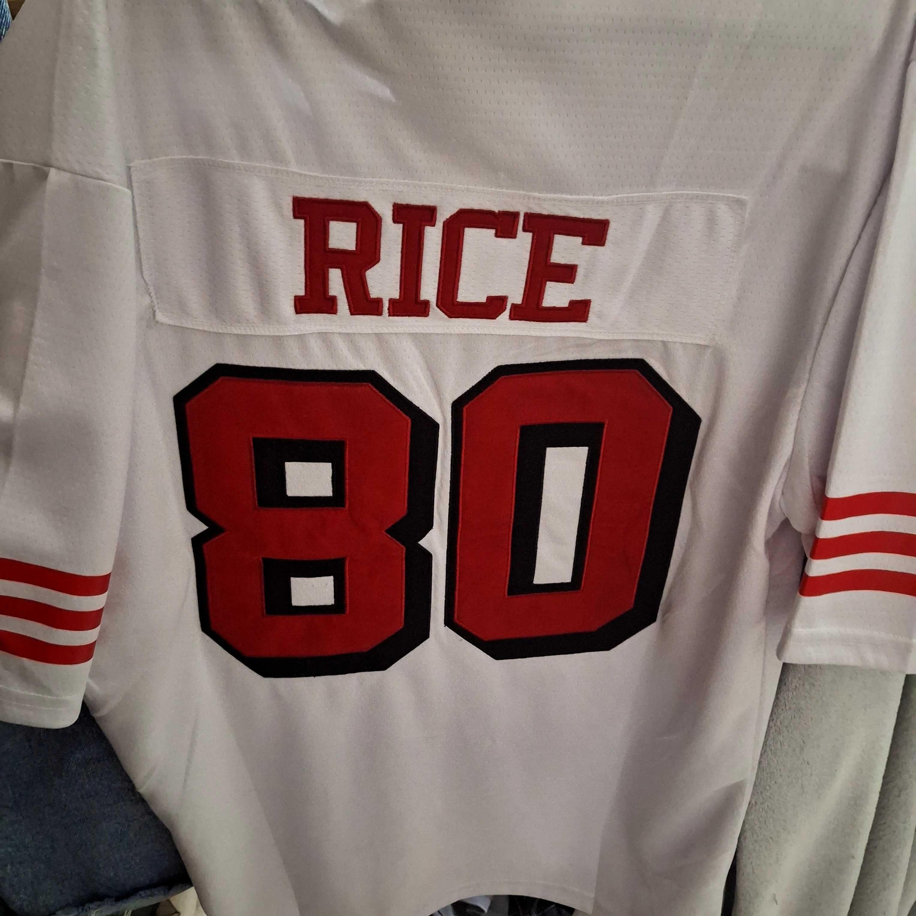 Tricou nfl alb:rice 80