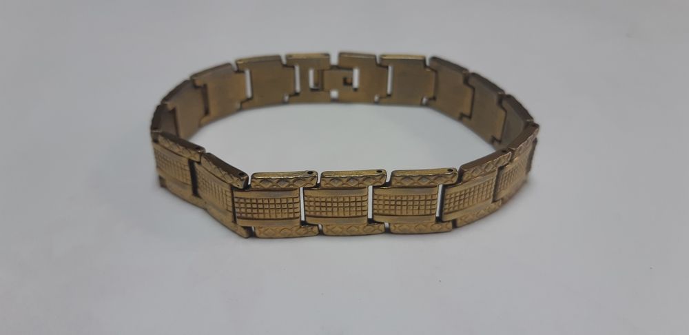 Bratara inox aurie bărbătească.