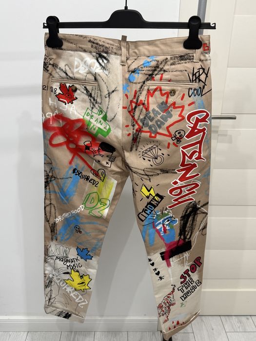 Pantaloni DSQUARED Street Art Hockney Trousers - 16 ani