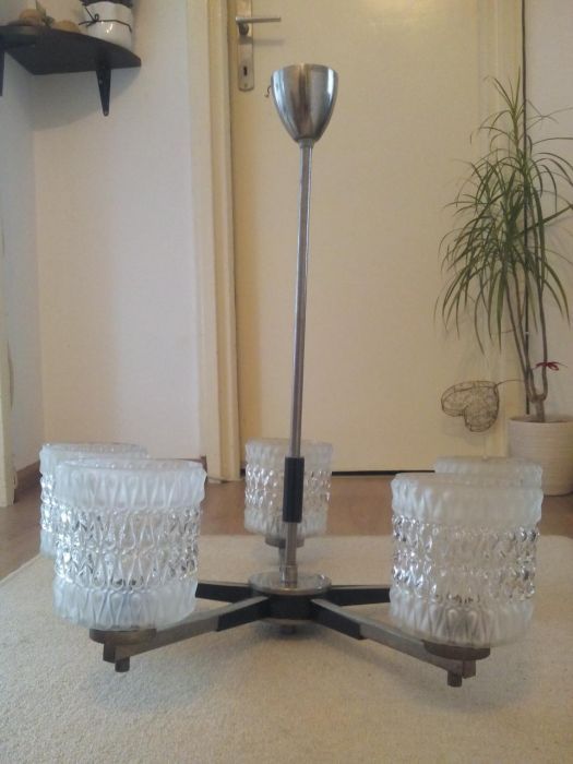 Lustra/ lampa cu abajur de sticla
