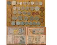 39 monede ani diferiti si 2 bancnote Romania