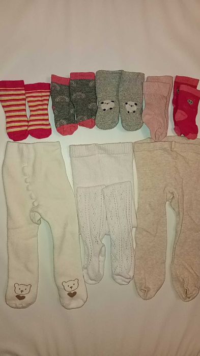 Всичко 20 лв бебешки чорапогащници и чорапки