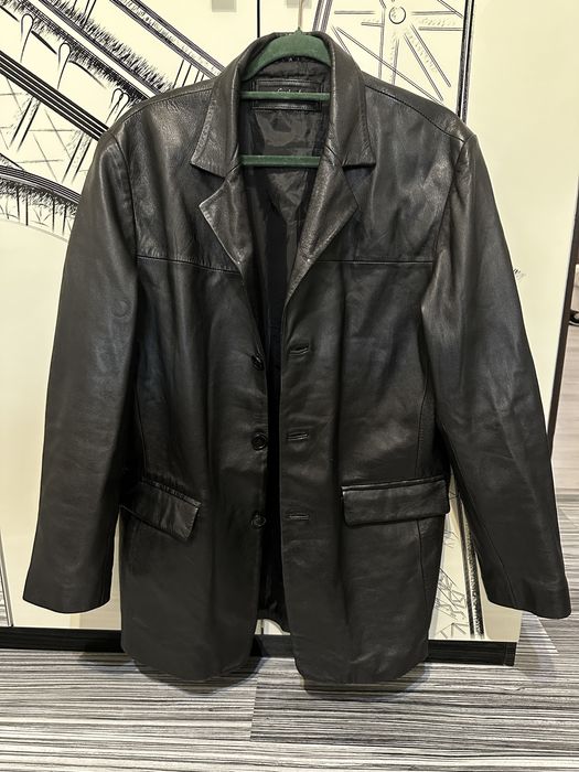 Palton geaca piele s m l neagra dama barbati