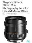 Obiectiv Full Frame Thypoch Simera  50mm f/1.4 ASPH pt Leica M Mount