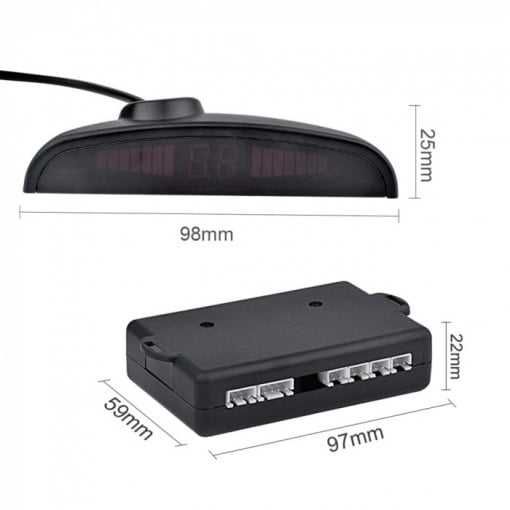 Senzori parcare auto Xentech Light cu display Led 22 mm negri 12V