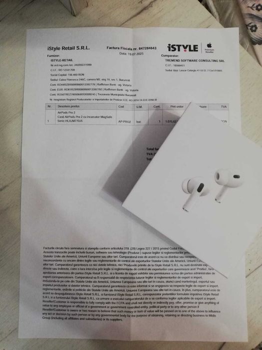Airpods Pro 2 noi cu factura
