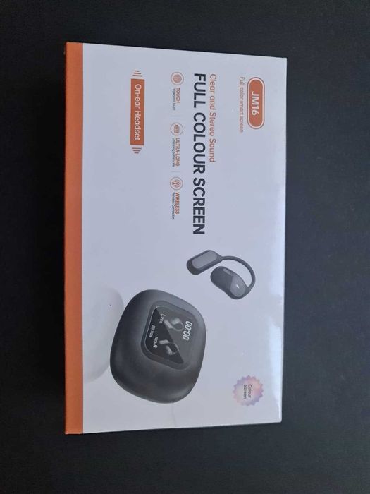 Căști tradus  Wireless JM16 – Ecran Color, Touch Control, Sunet Stereo