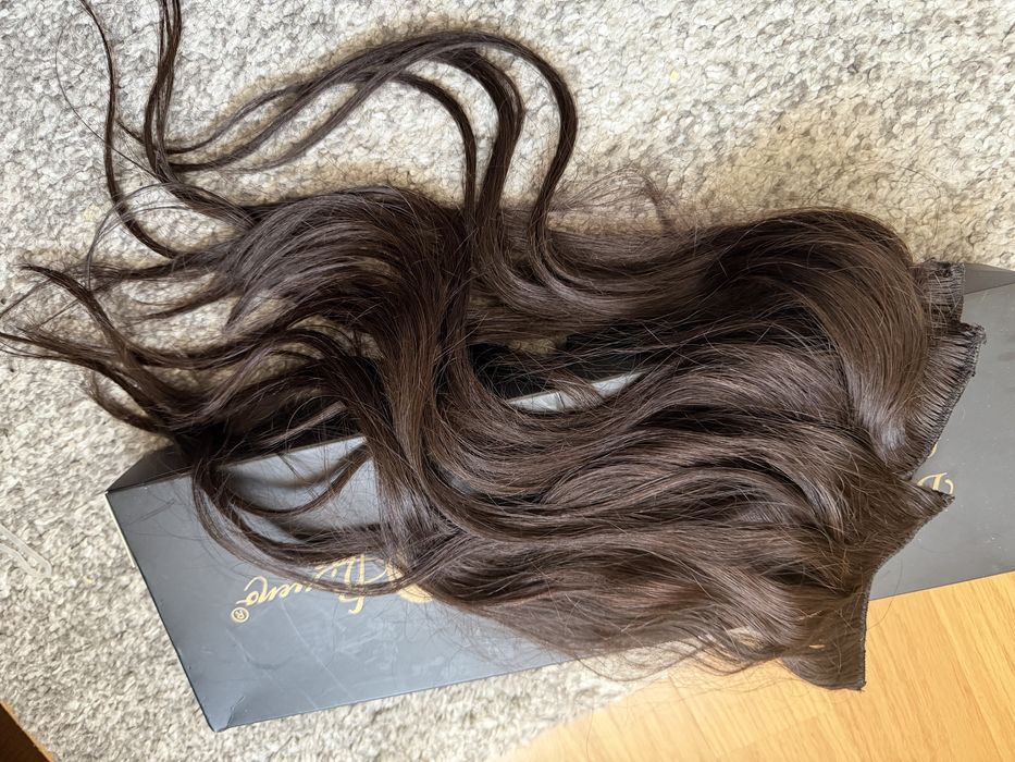 Vand extensii par BuenoBia, castaniu mediu, clips on 30 cm