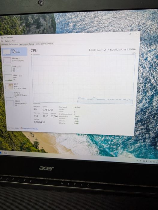 Acer nitro 17inch i7 16gb GTX 4gb