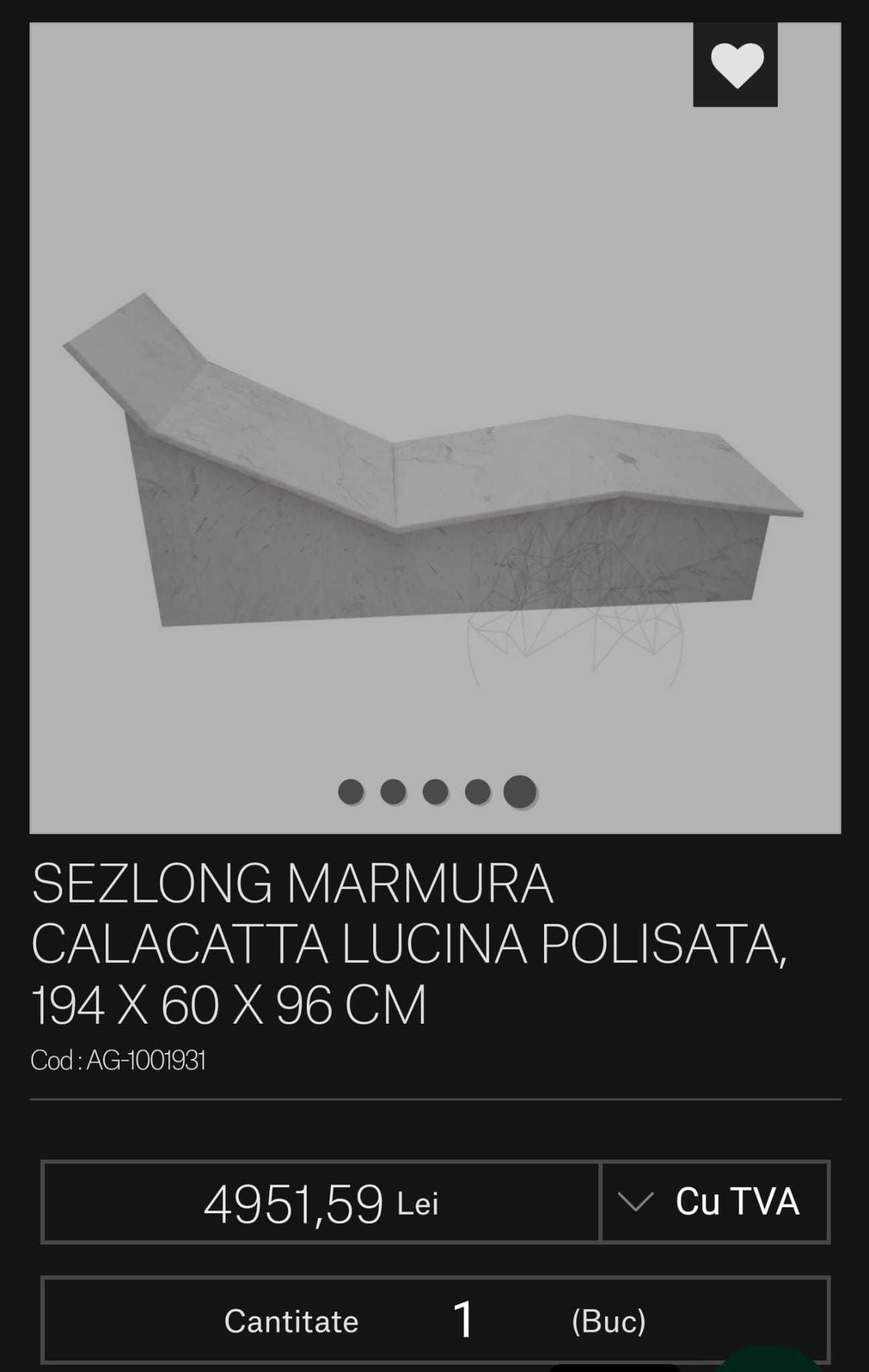 Sezlong design Marmura Calacatta