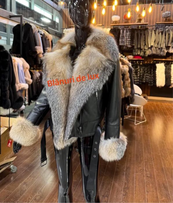 Cojoc dama - Piele si blana naturala