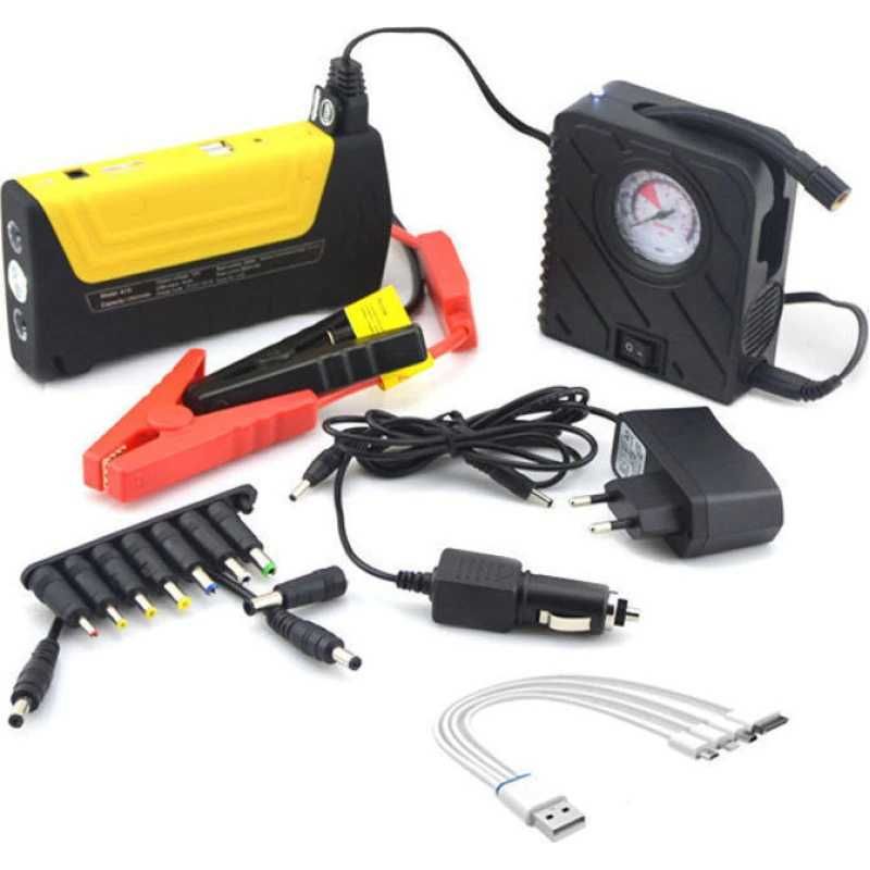 Комплект стартерно устройство HighPowerJump starter за кола +компресор