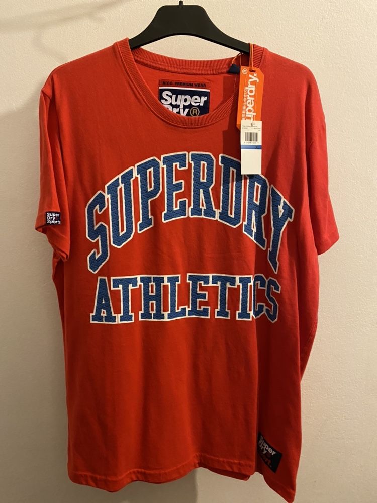 Tricou SUPERDRY rosu nou cu eticheta