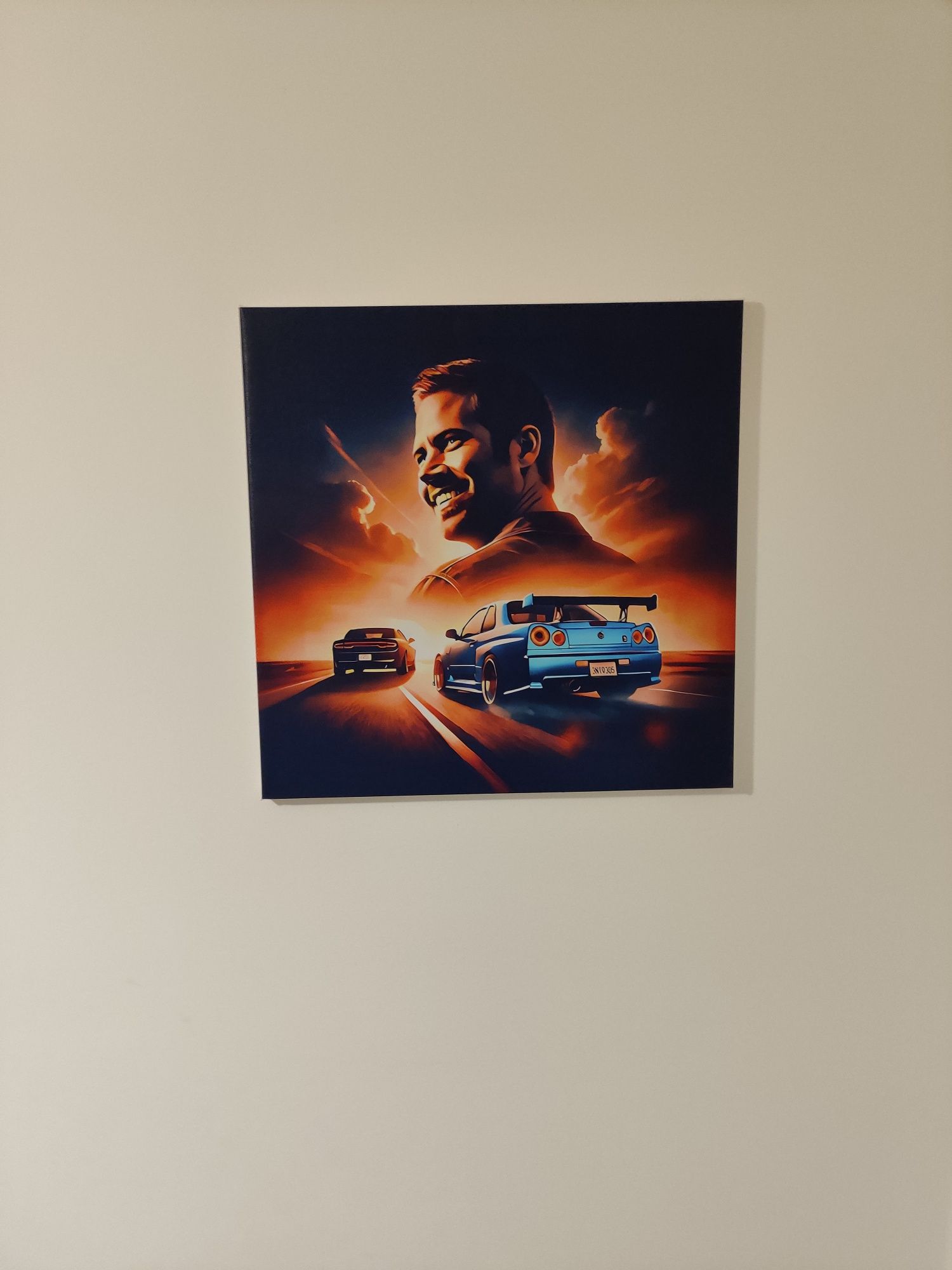 Tablou Canvas "Fast & Furious" - Tribut Paul Walker – 50x50 cm
