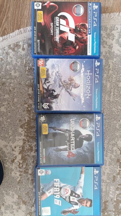 Игры (диски) на playstation 4, uncharted, horizon zero down, gran turi