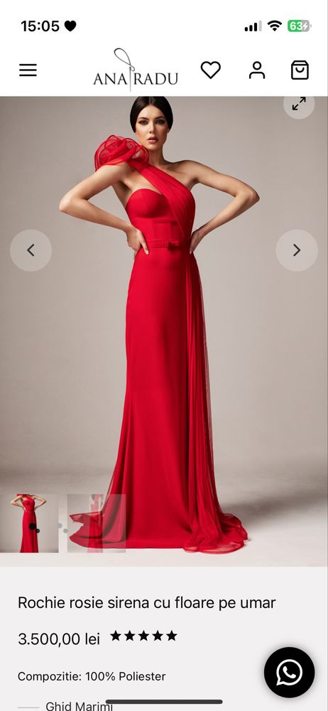 Rochie ocazie designer Ana Radu. pe eticheta marimea M,merge si la S.
