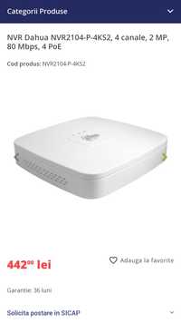 NVR Dahua 4 canale IP + 5 camere IP