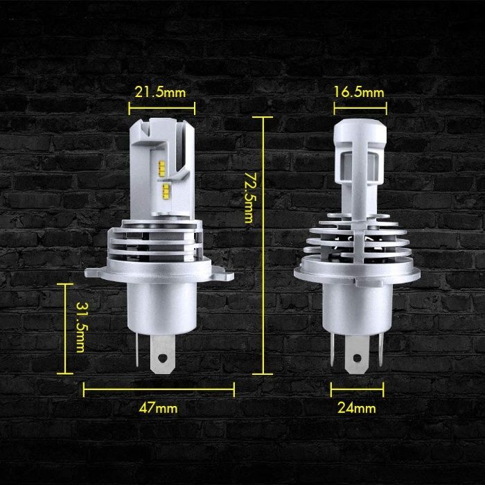 К-кт Умалени Мини Лед Led Диодни Крушки М3 H4 H1 H7 Х4 Х1 Х7 12-24V