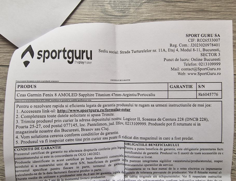 Garmin Fenix 8 - Sigilat