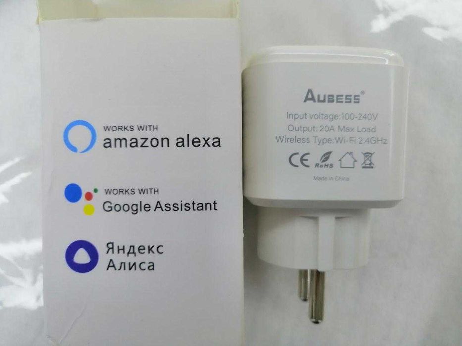 Умная розетка AUBESS Tuya WiFi 20A EU