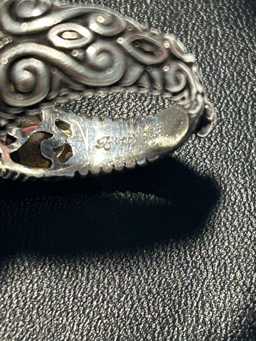 inel argint 925 + aur 18 kt Barbara Bixby colectie vintage blue topaz