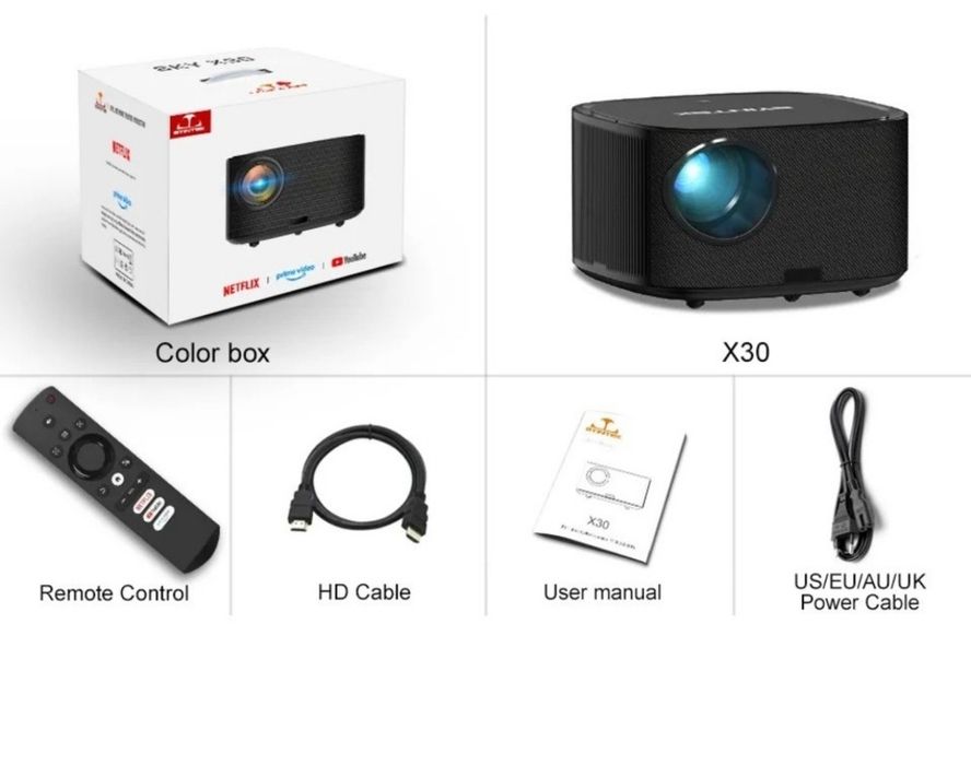Proiector Full HD AAO® YG491 PRO Android + casti huawei sigilate cadou