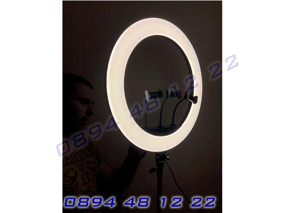 LED Ring Light Рингова Лампа Осветление ЛЕД Ринг Стойка 210см 14 21