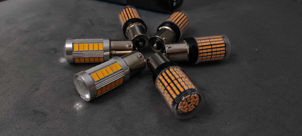 Set (2 bucati) becuri LED 21W semnalizare galben portocaliu chihlimbar