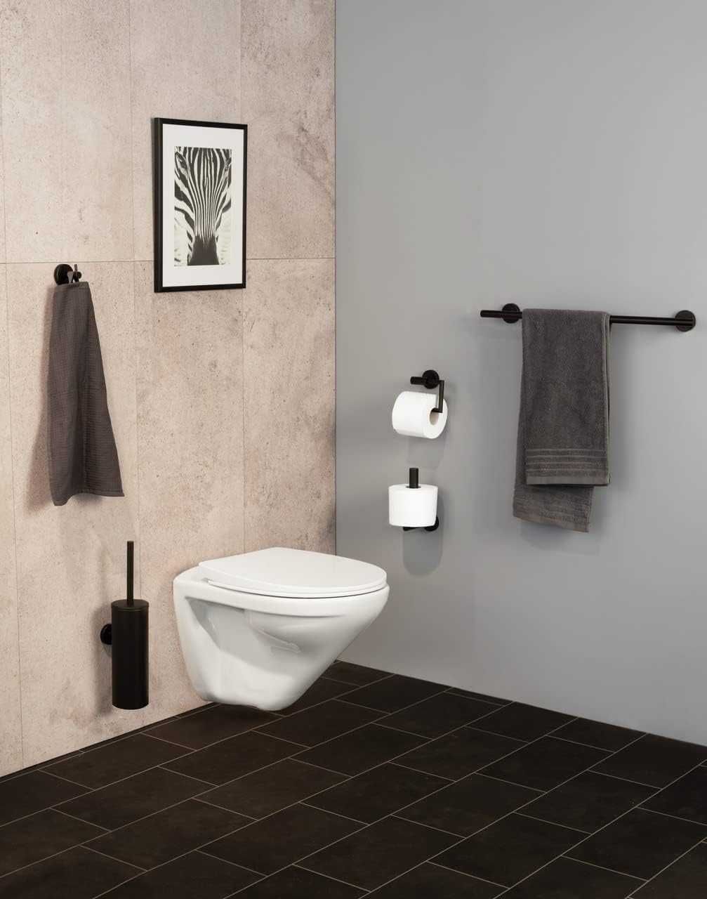 Suport hartie igienica baie perete inox modern |WNK 299296 Negru