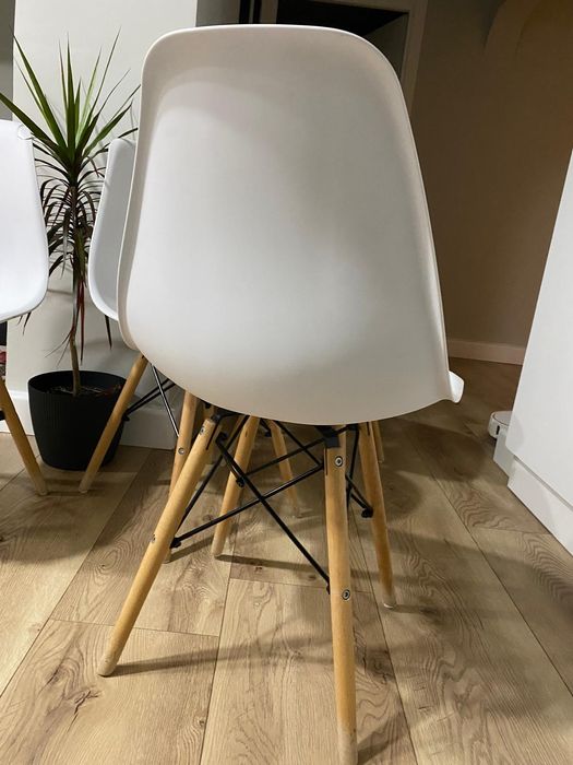 Set 4 scaune dining Scandinav pentru bucatarie, alb