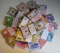 NEW!!! Различни сувенирни банкноти за пистолета за хвърляне на пари.