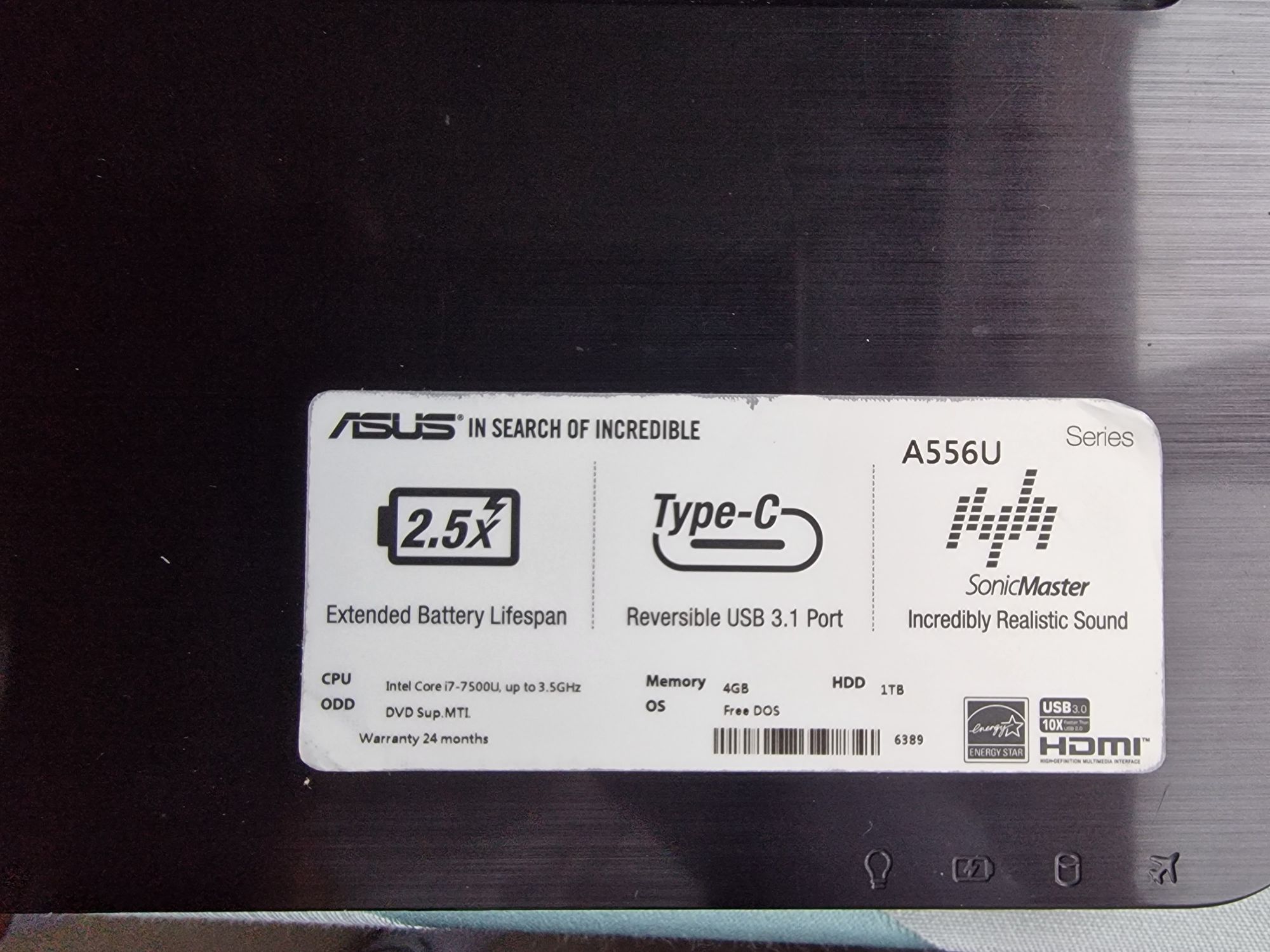 Laptop ASUS A556UQ, i7 gen7, GTX 940MX, SSD