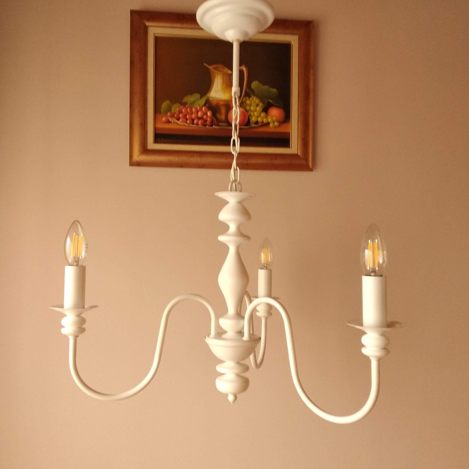 Модерен класически полилей с абжур и свещ- клсическо осветление за хол