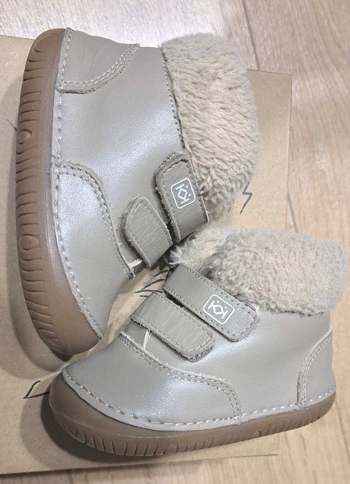 Бебешки боси обувки за уверени стъпки КК в светъл орех / Barefoot