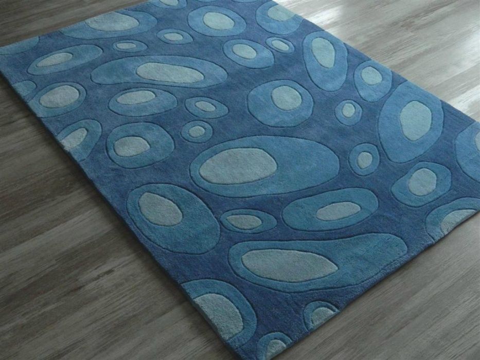 covor acril albastru