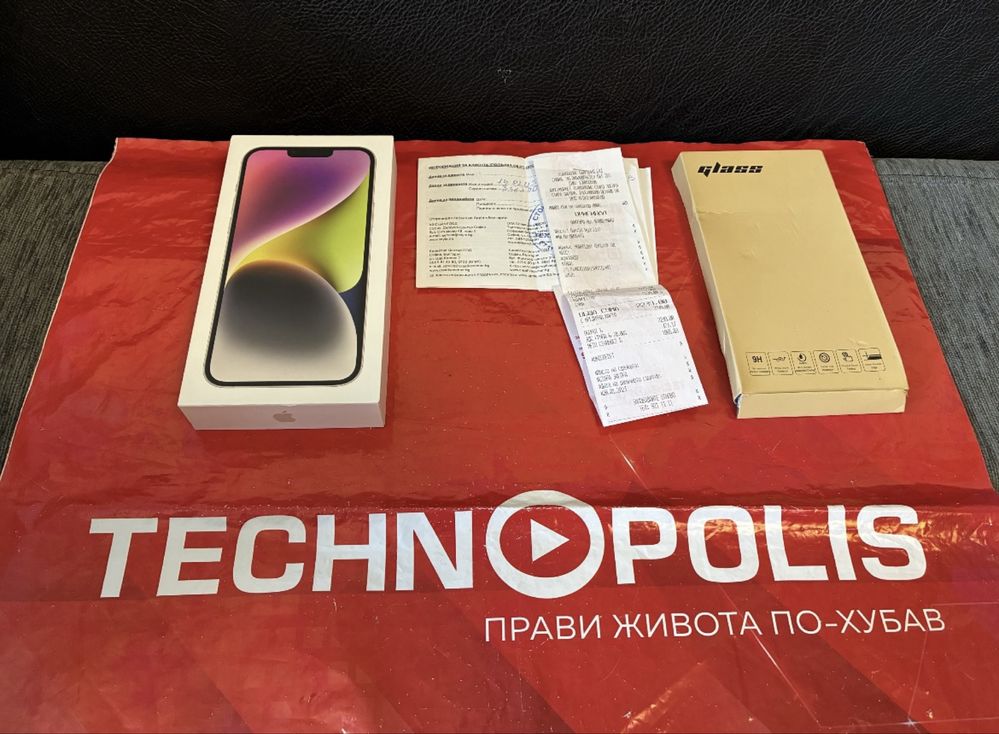 КАТО НОВ 128GB iPhone 14 Plus Гаранция Technopolis 2024г. Starlight