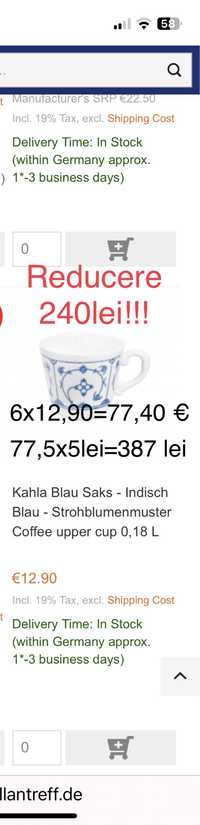 Serviciu de cafea KAHLA,- 52%