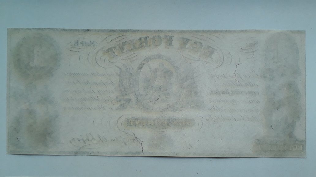 1 + 2 + 5 Forint 1852 Ungaria, Kossuth Lajos bancnota veche