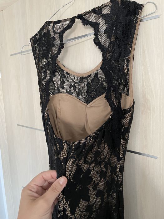 Rochie Ocazie tip Sirena, Dantela Neagra, S/36