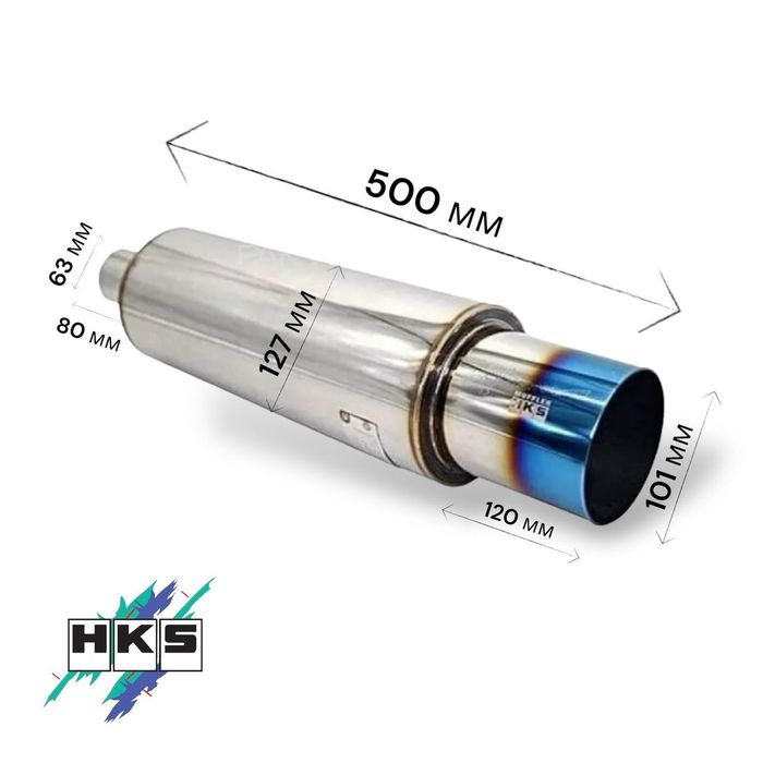 Выхлопная банка прямоточная Hks Jasma 63/100mm
