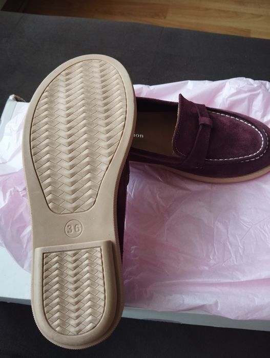 Мокасини естествен велур