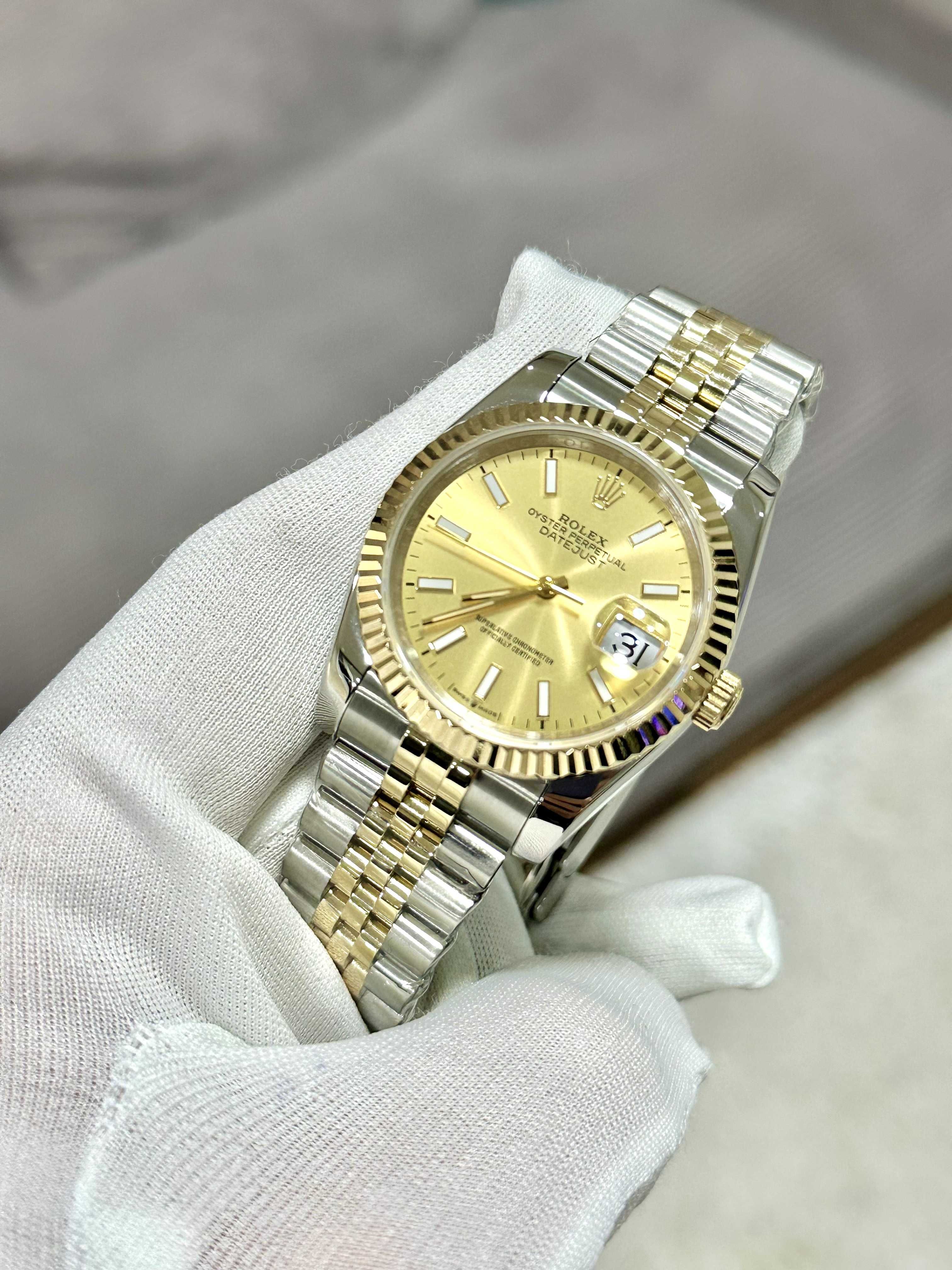 rolex datejust 41mm bi-color gold dial