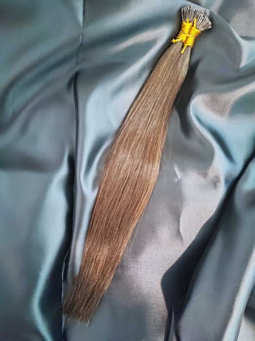 Кератинови кичури от естествена коса, екстеншъни, 100г, 55-65см