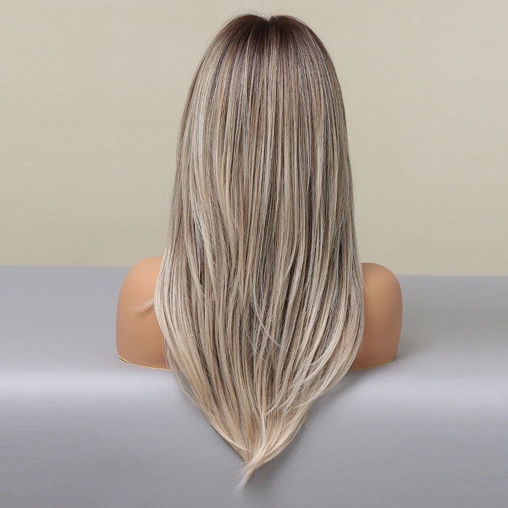 Peruca R135 Blonda Gri Silver Blond Blatinat Ombre Suvite