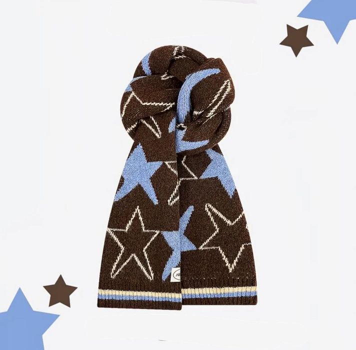 Модные шарфы для зимы со звездами разных цветов